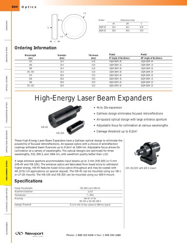 High-Energy Laser Beam Expanders  