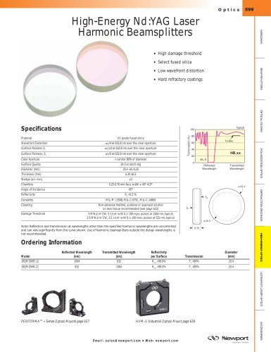 High-Energy Nd:YAG Laser Harmonic Beamsplitters  