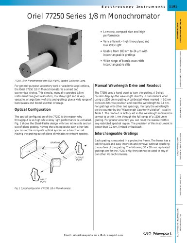 Oriel 77250 Series 1/8 m Monochromator  