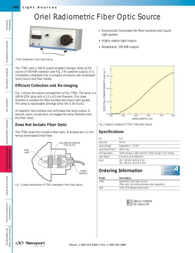 Oriel® Radiometric Fiber Optic Source  