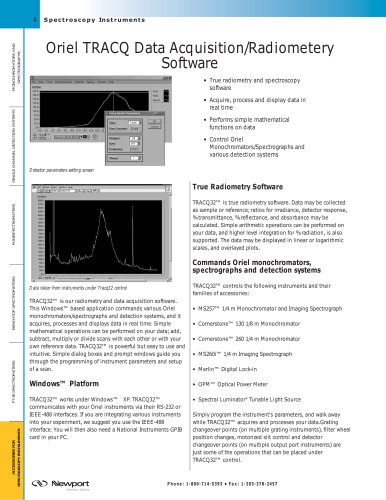 Oriel TracQ Basic Data Acquisition/Radiometery Software  