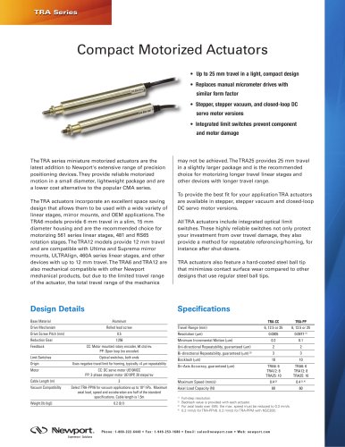 TRA Series Compact Motorized Actuators  