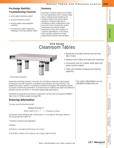 UCS Series Cleanroom Tables  