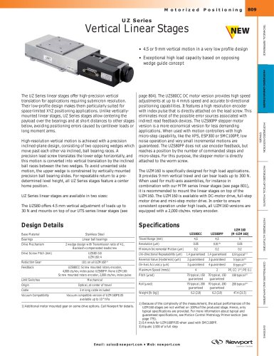 UZ Series Vertical Linear Stages  