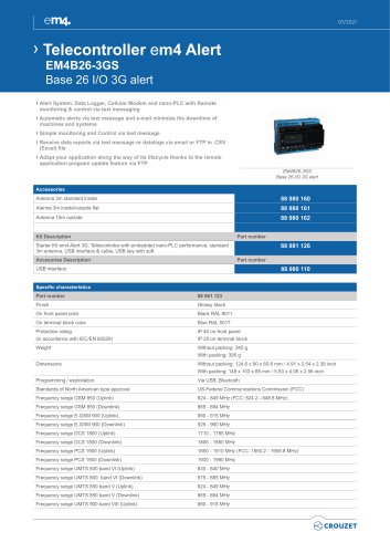 Telecontroller em4 Alert EM4B26-3GS Base 26 I/O 3G alert