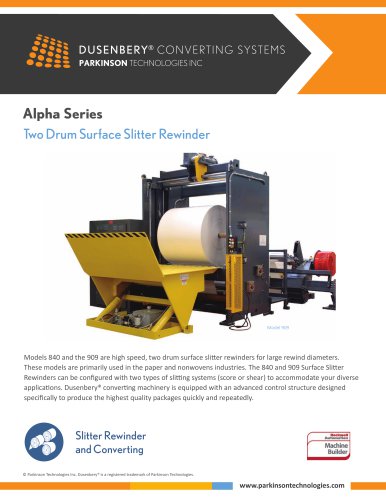 Alpha Series Two Drum Surface Slitter Rewinder