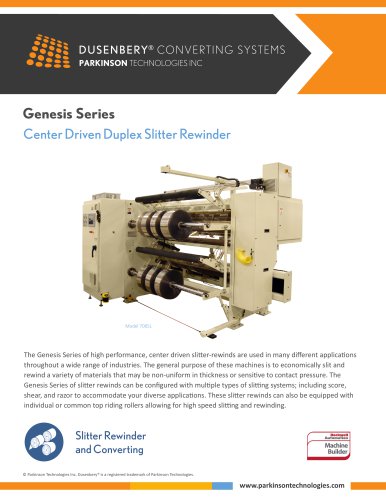 Genesis Series Center Driven Duplex Slitter Rewinder