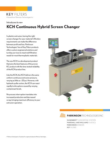 KCH Continuous Hybrid Screen Changer