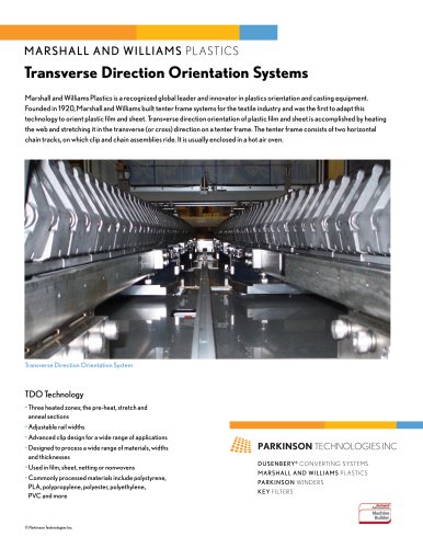 Marshall and Williams Transverse Direction Orientation Systems