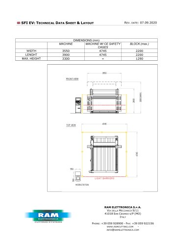 Abrasive wire, horizontal contour cutting machine - SFI EV