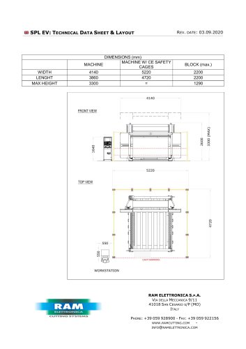 Oscillating blade, automatic, PU contour cutting machine - SPL EV