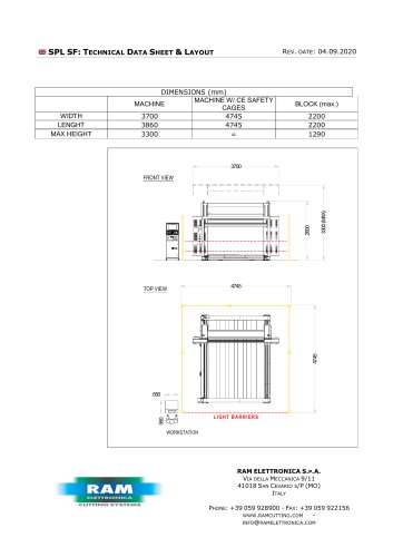 Oscillating blade, horizontal contour cutting machine - SPL SF