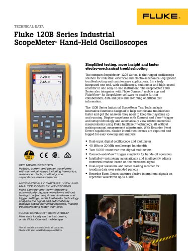 Fluke 120B Series Industrial ScopeMeter