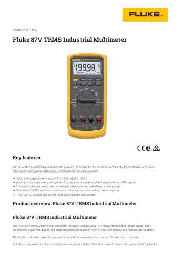 Fluke 87V TRMS Industrial Multimeter