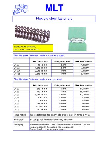 Flexible steel fastener