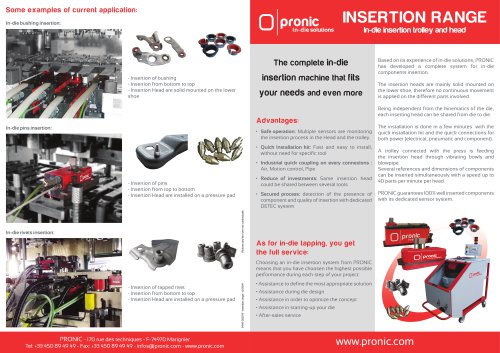 Pronic - In-die Insertion Range