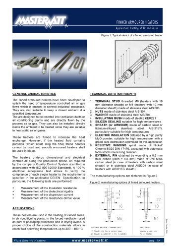 Finned armoured heaters