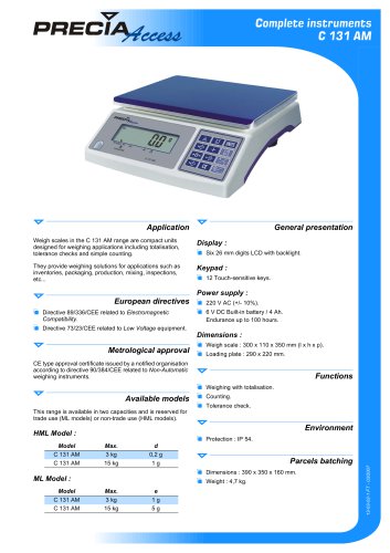 Weighing scale C 131 AM