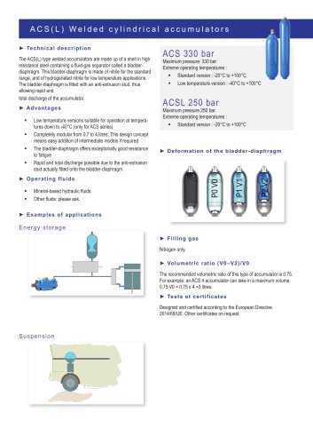 ACS(L) welded cylindrical accumulators