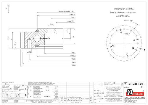 L-shaped profile slewing rings with external gear