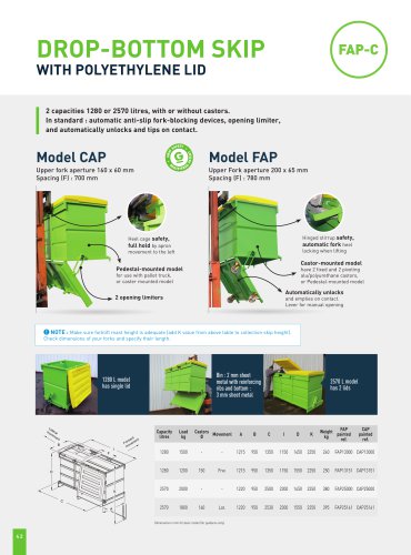 DROP BOTTOM SKIP WITH POLYETHYLENE LID