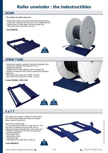 Unwinders 5 to 7 tons