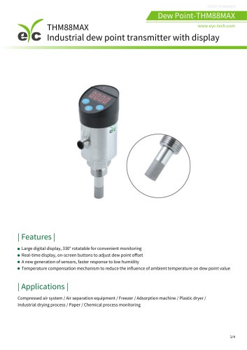 eYc THM88MAX Industrial dew point transmitter with display