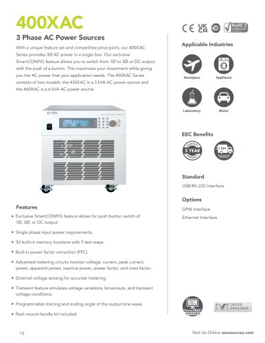 400XAC - 3 Phase AC Power Source