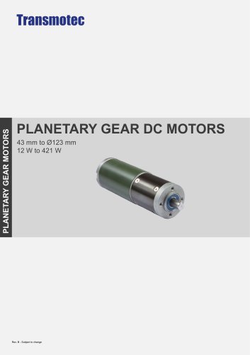 PLANETARY GEAR DC MOTORS 43mm to 123mm