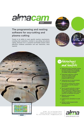 Almacam Cut for oxycutting and plasma cutting brochure