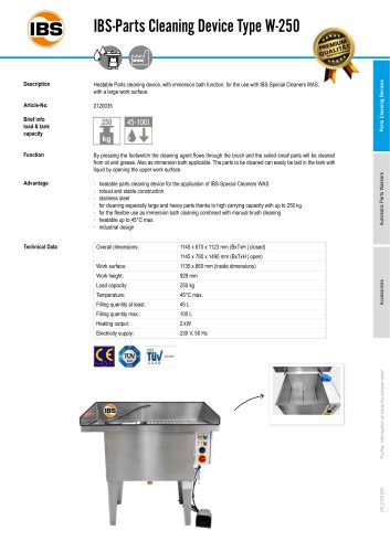 IBS-Parts Cleaning Device Type W