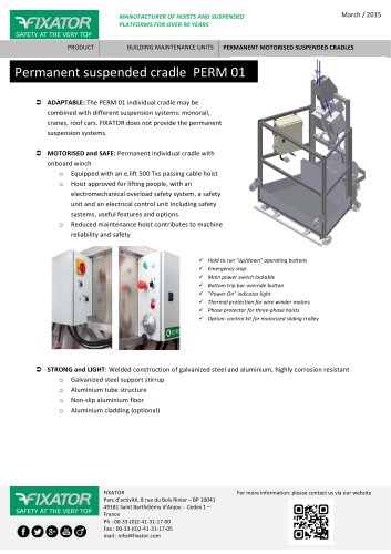 Permanent suspended cradle PERM 01