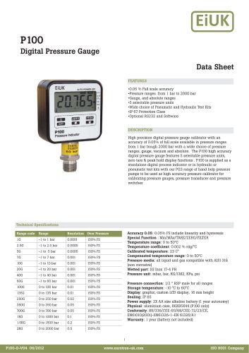 P100 Digital Pressure Gauge