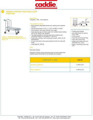 CADDIE COMPACT NESTABLE CART