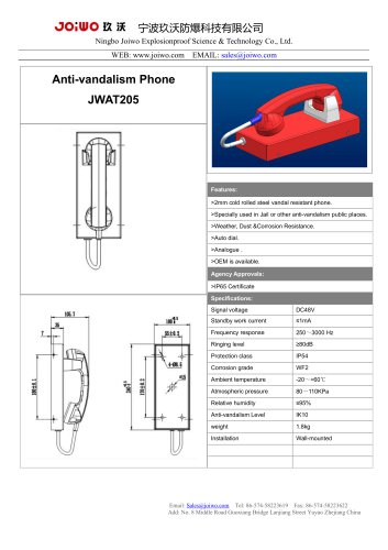 Joiwo Public Phone Red Mini Telephone JWAT205