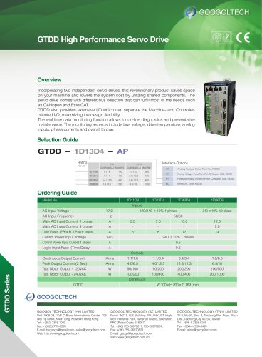 GTDD High Performance Dual Servo Drive