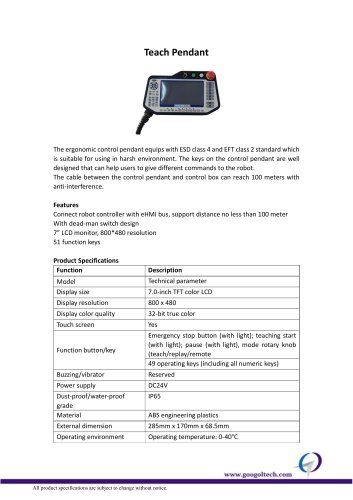 Teach Pendant_Robot Controller