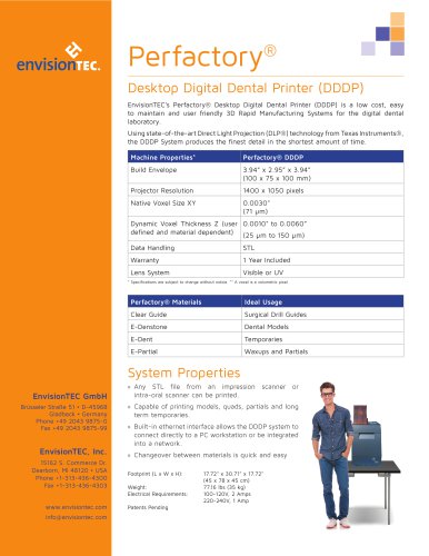 Perfactory® Desktop Digital Dental Printer (DDDP)