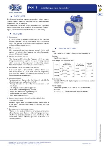 FKH - Absolute pressure transmitter