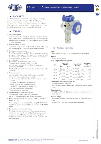 FKP - Pressure transmitter (direct mount type)