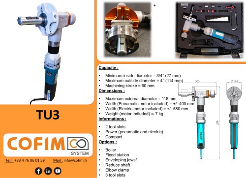 TU3 - Pipe Beveling Machine Internal Clamping