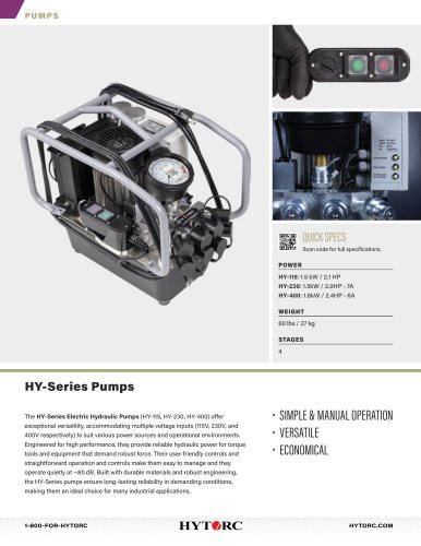 HY Series Electric Hydraulic Pumps