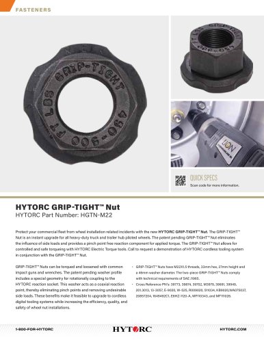 HYTORC GRIP-TIGHT Nut Cut Sheet