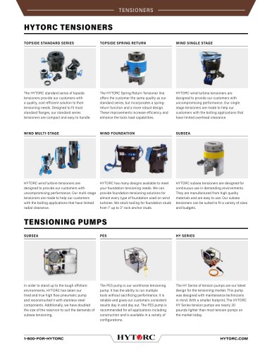 HYTORC Tensioning Products & Accessories Cut Sheet