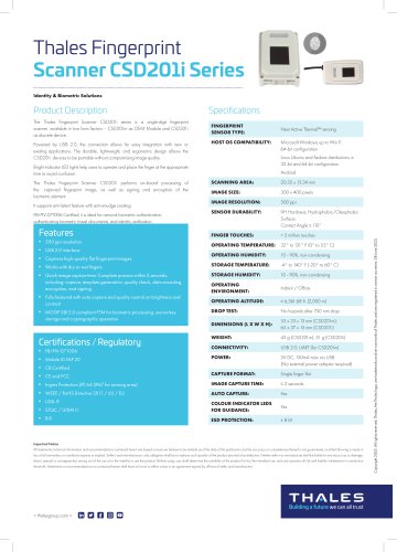 TDS - Thales Fingerprint Scanner CSD201