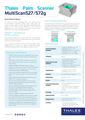 TDS - Thales Palm Scanner MS527/MS527g