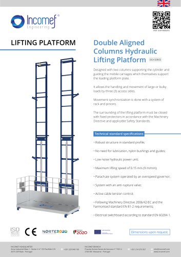 Double Aligned Columns Hydraulic Lifting Platform