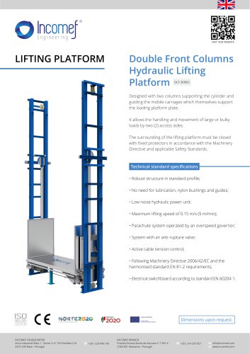 Double Front Columns Hydraulic Lifting Platform