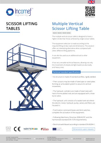 Multiple Vertical Scissor Lifting Table