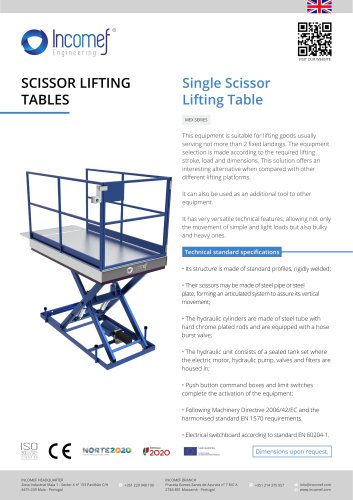 Single Scissor Lifting Table